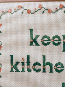 Clean Kitchen Framed Cross Stitch