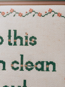 Clean Kitchen Framed Cross Stitch