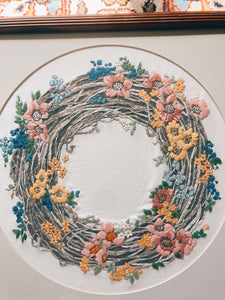 Floral Wreath Crewel