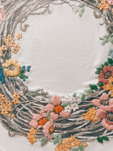 Floral Wreath Crewel