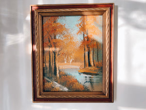 Framed Autumn Landscape Painting