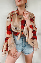 Load image into Gallery viewer, Sheer Bell Sleeve Button Up - Size M
