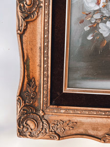 Floral Painting in Ornate Frame