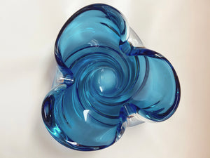 Blue Murano Style Glass Bowl