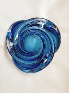 Blue Murano Style Glass Bowl