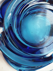 Blue Murano Style Glass Bowl