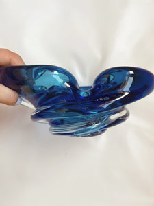 Blue Murano Style Glass Bowl