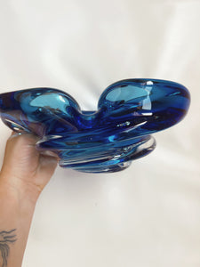 Blue Murano Style Glass Bowl