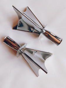 Atomic Silver Candle Holders