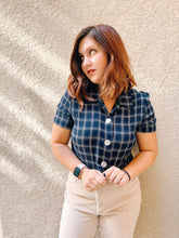 Load image into Gallery viewer, Little Blue Plaid Button Up - Size S
