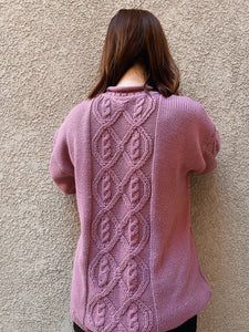 Mauve Cable-Knit Sweater - size M/L