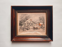 Load image into Gallery viewer, Framed Winter Farm Drawing
