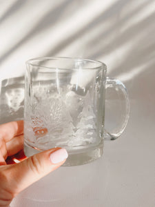 Pair of Glass Christmas Mugs