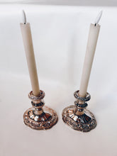 Load image into Gallery viewer, Ornate Silver Candle Holders
