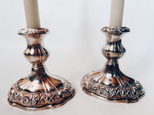 Load image into Gallery viewer, Ornate Silver Candle Holders
