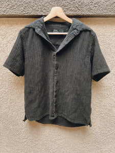 Textured Black Button up - Size M