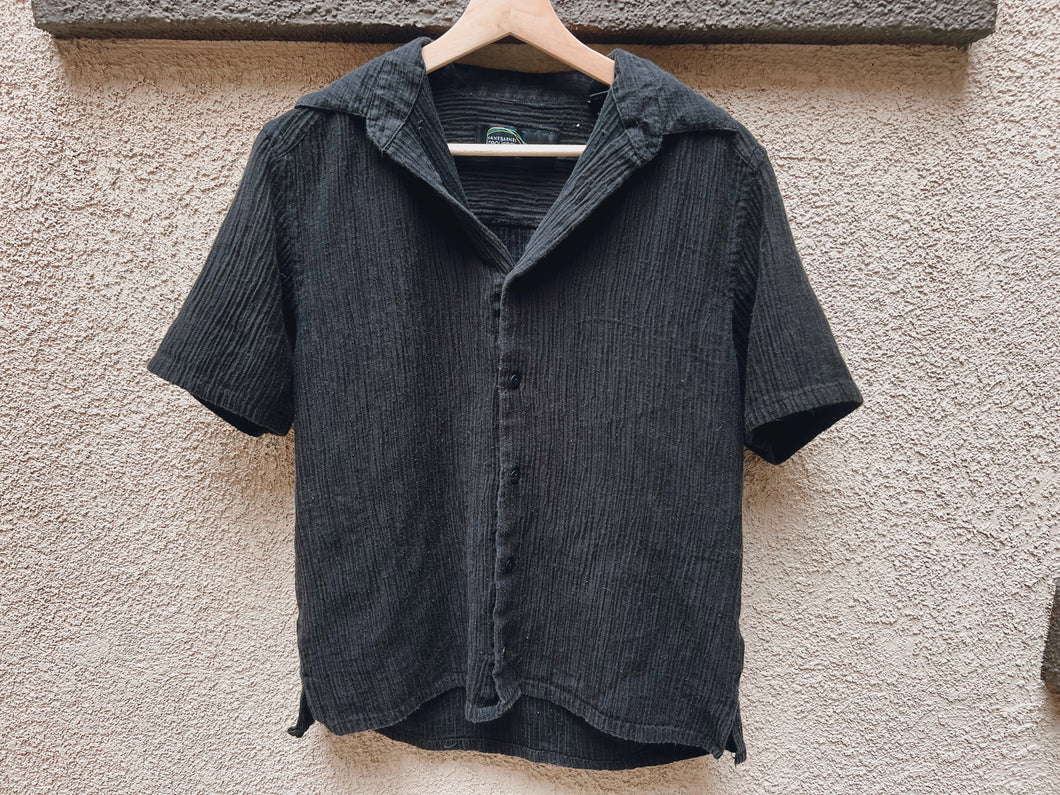 Textured Black Button up - Size M