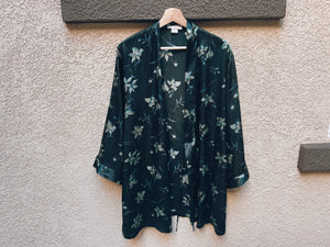 Green Floral Robe - Size S