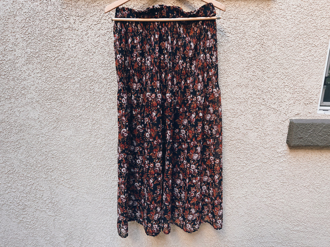 Sheer Floral Maxi Skirt - Size M