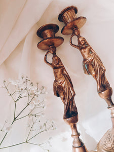 Brass Goddess Candle Holders