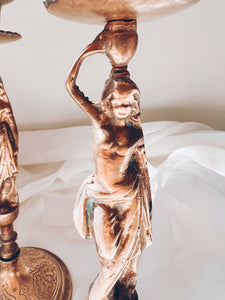 Brass Goddess Candle Holders