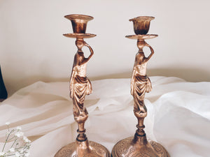 Brass Goddess Candle Holders