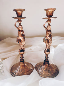 Brass Goddess Candle Holders