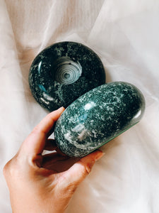 Pair of Green Stone Candle Holders