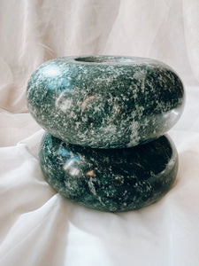 Pair of Green Stone Candle Holders