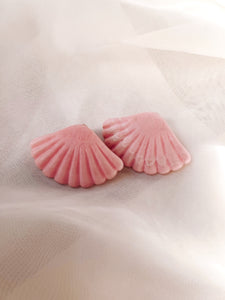 Pink Fan Earrings