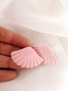 Pink Fan Earrings