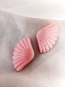 Pink Fan Earrings