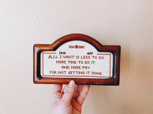 Framed Needlepoint Saying