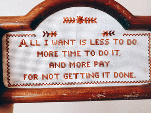 Framed Needlepoint Saying