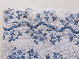 Blue and White Floral Quilt