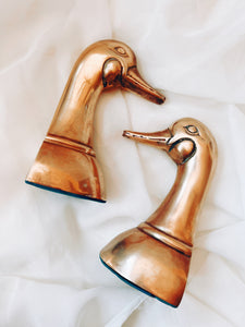 Brass Duck Bookends