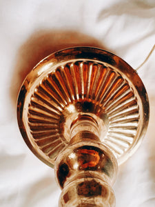 Brass Lamp with Floral Shade