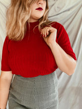 Load image into Gallery viewer, Red Short Sleeved Sweater - Size M/L
