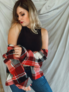 Red, Black, and White Flannel - Size 12