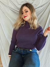 Load image into Gallery viewer, Purple Ribbed Turtleneck - Size Small
