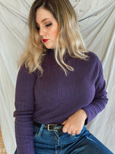 Load image into Gallery viewer, Purple Ribbed Turtleneck - Size Small
