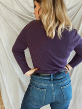 Load image into Gallery viewer, Purple Ribbed Turtleneck - Size Small
