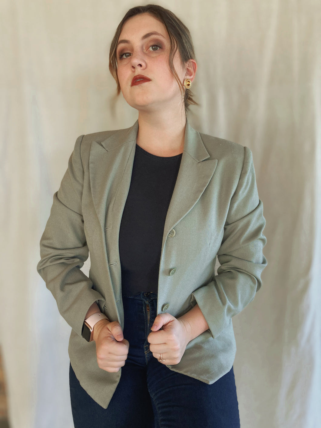 Sage Green Blazer - Size 6P