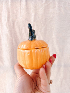 Ceramic Pumpkin with Black Cat Handle