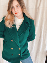 Load image into Gallery viewer, Dark Green Peacoat - Size L/XL
