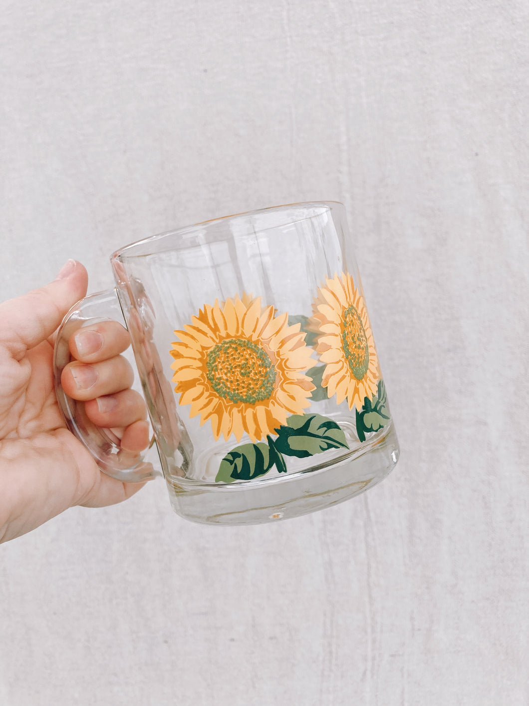 Glass Sunflower Coffee Mug