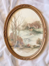 Load image into Gallery viewer, Gold Framed Swan Landscape
