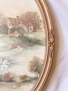 Gold Framed Swan Landscape