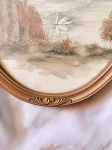 Gold Framed Swan Landscape