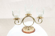 Load image into Gallery viewer, Gold and Glass Candelabra
